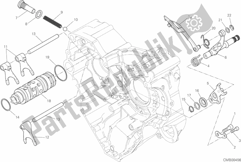 All parts for the Gear Change Mechanism of the Ducati Multistrada 1200 S Touring 2015